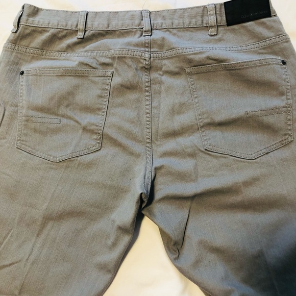 Mens 40/32 Calvin Klein Grey Textured Straight Leg Chinos Jeans Pants NWOT - Picture 10 of 15